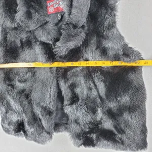 Vintage Valley County Clothing Faux Fur Vest Womens Size S Canada‎ Made Black thumbnail 5