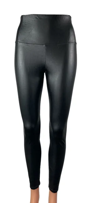 Aritzia Wilfred Free Women's Black High Rise Faux Leather Vegan Leggings Pants S thumbnail 1
