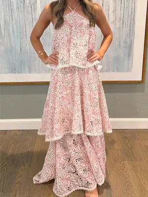 Elliatt Valencia Lace Tiered Halter Maxi Dress thumbnail 3