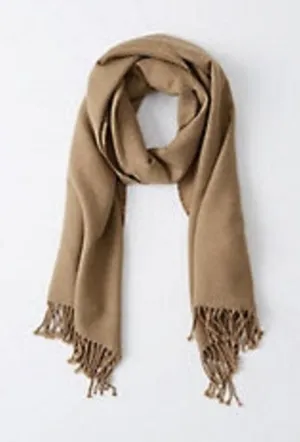 Abercrombie Camel Fringe Scarf thumbnail 1