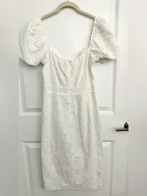 ASOS Dark Pink Twist Front Broderie Split Midi Dress White 6 thumbnail 6