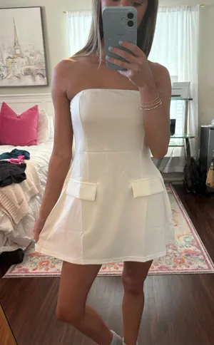 Strapless White Dress thumbnail 2