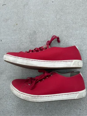 Birkenstock Arran Canvas Lace-Up Sneakers in Red & White Size US 7 thumbnail 6