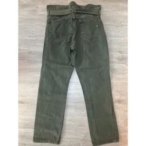 Hidden Belted Olive Green Jeans High Waist Straight Leg‎ Denim Size 26 thumbnail 4