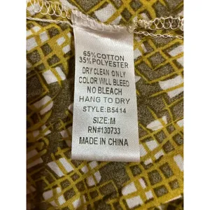 Umgee USA Mustard Yellow Floral Boho Mixed Print Tunic‎ Top Crochet Lace Medium thumbnail 4