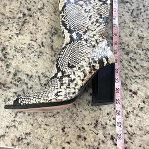 Vince‎ Camuto Cottara Boots Womens 7M Snakeskin Over The Knee Pointed Block Heel thumbnail 8