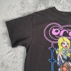 Y2K Tee Shirt SZ L Bratz 2000s Graphic Grunge Fairy Skater Black Neon MGA thumbnail 3