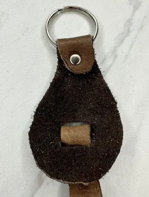 Soft Brown Leather Fringe Western Boho Keychain Keyring thumbnail 6