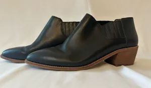 Madewell Black Leather Low Block Heel Ankle Slip-On Booties thumbnail 1