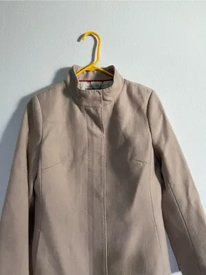 Banana Republic Women's Taupe Short Wool-Blend Coat Winter Fall Coat Medium thumbnail 4