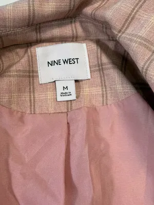 Nine West Blush Pink Plaid Single-Button Blazer Size Medium NWOT thumbnail 5