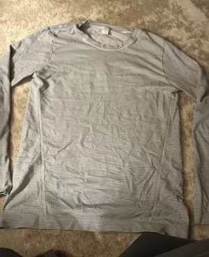 Black white stripped workout top Gray Size M thumbnail 1