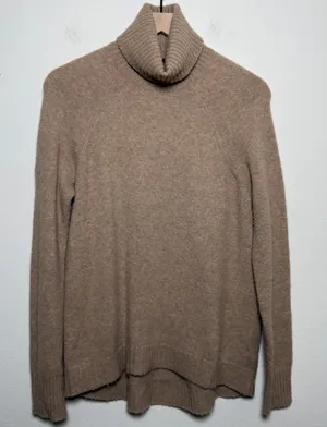 J. Crew Women Alpaca‎ Wool Turtleneck Sweater Medium Brown Preppy Academia Yarn thumbnail 1