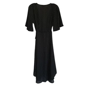 Lulus Farah Black White Triangle Print High Low Wrap‎ Midi Dress S thumbnail 10