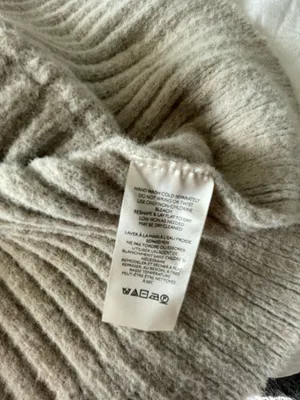 Free people cream knitted turtleneck sweater dress with pockets. thumbnail 3