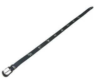 Sunbelt Womens Leather Belt Black Southwestern Silver Concho Emblems Western L thumbnail 1