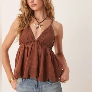 NWT Free People Sunny Days Cami - nutmeg brown - XS thumbnail 8