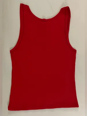 Skims Ribbed Red Scoop Neck Tank Top Size XL Special Edition Color thumbnail 4