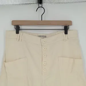 Urban Outfitters Women's High Waist Straight Leg‎ Cream Pants Size 12 Button Fly thumbnail 4