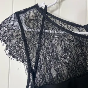 NWOT Calvin Klein women’s solid black ruched cocktail lace sheath knee dress‎ 10 thumbnail 3