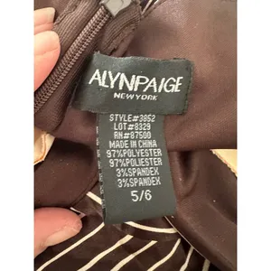 Vintage Alyn Paige Halter Dress 5/6 Brown Striped Party Y2K Babydoll Retro thumbnail 7