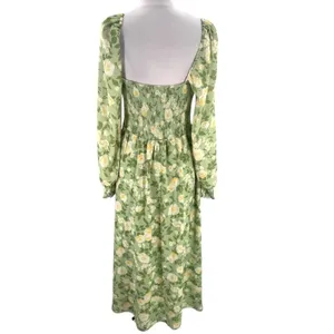 OPT O.P.T. Classic‎ Smocked Maxi Dress floral slit sz XL thumbnail 8