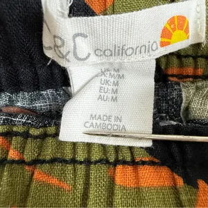 C&C California 100% Linen Floral Wide Leg Pants Pull On Resort M thumbnail 7