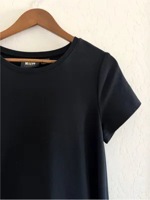 ANTHROPOLOGIE Maeve Black Flounced Eyelet Mini Shift Dress Size S thumbnail 6