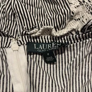 Ralph Lauren Dress Off Shoulder Cottage Coastal Grandma Prairie Floral Stripe‎ 2 thumbnail 3