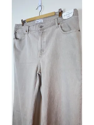 Abercrombie & Fitch 90s Relaxed NWTJeans High Rise Gray Size 34 18R Straight Leg thumbnail 5