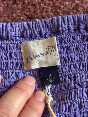 NWT Universal Thread Purple Smocked Tiered Midi Dress Pockets Cutout Back M thumbnail 7