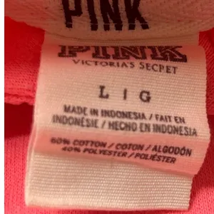 PINK Victoria's Secret Love Pink 1/4 Zip Sweatshirt Neon Logo Sleeve Large thumbnail 8
