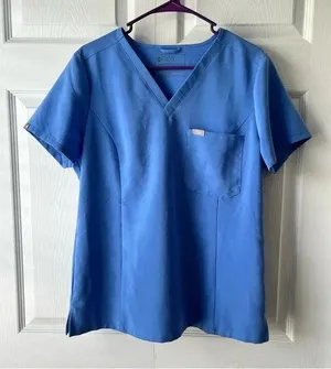 Figs Womens Lg Scrub Top Blue / Aqua Technical Collection thumbnail 1