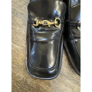 Vintage Coach Made in Italy 2" Block Heel Black Leather Y2K Horse‎ Bit Size 8N thumbnail 10