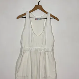 Free People Beach White Jogger Jumpsuit Medium White‎ Racerback Boho Loungewear thumbnail 3