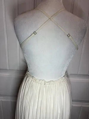 Forever 21 White Pleated Maxi Dress with Lace Trim thumbnail 7