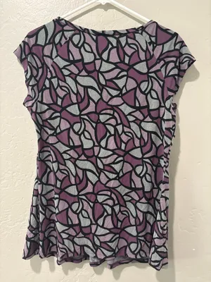 Apostrophe Purple Short Sleeve Blouse thumbnail 7