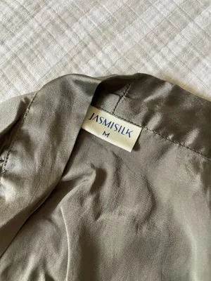 Women’s Pure Silk Mid-Length Robe In Olive Green thumbnail 5