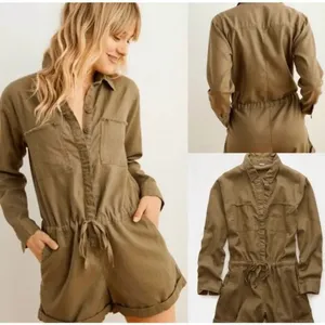 Aerie olive green military mechanic S new romper thumbnail 2