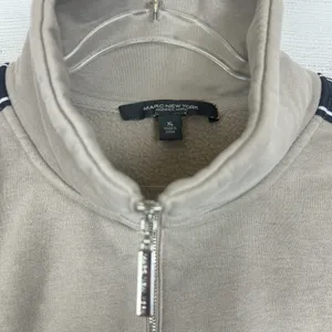 Marc New York Beige Logo Quarter Zip Crop Activewear‎ Sweatshirt Size XL Casual thumbnail 5