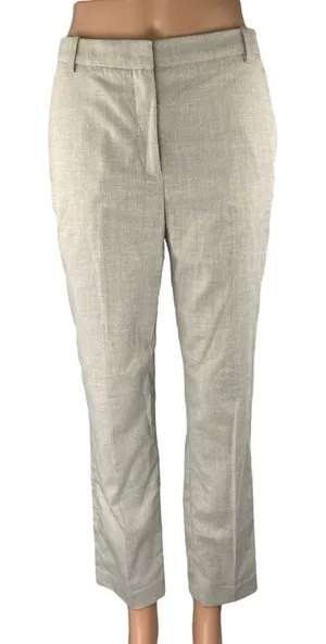 H&M Women's Gray High Waisted Slim Straight Leg Trousers Dress Pants Size 4 thumbnail 1