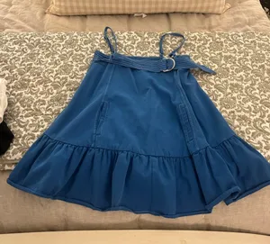 Day and Moon Blue Ruffled Mini Dress with Belt S thumbnail 1