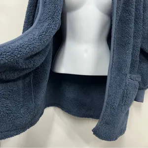 Koolaburra by Ugg Plush hooded Cardigan Size S Blue Oversized Open Front Pockets thumbnail 5