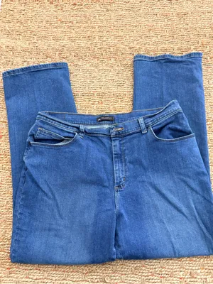 Lee Straight Leg Jeans in Blue Denim Relaxed Fit Size 14 Short thumbnail 3