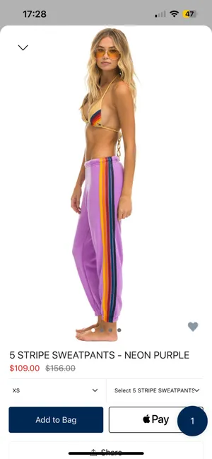 Purple Aviator Nation Sweatpants thumbnail 2