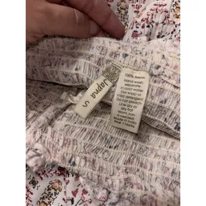 JAPNA Anthropologie Wide Leg Jumpsuit Romper Strapless Ruffle smocked small thumbnail 3