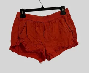 aerie Rust Red Frayed Hem Athletic Shorts thumbnail 1