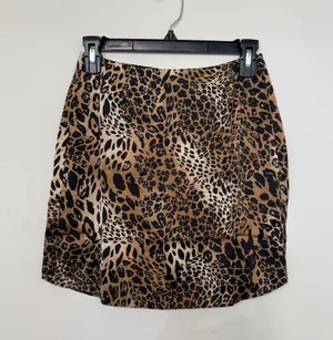 Rihoas brown and black leopard print mini skirt thumbnail 1