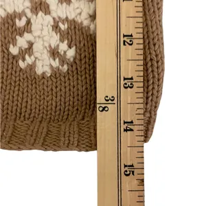 EDDIE BAUER Tan/White Snowflake Design Knit Button-Down Cardigan - Size Medium thumbnail 10