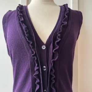 The Limited Ruffle Trim Sleeveless Cardigan thumbnail 2